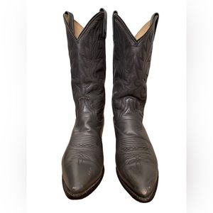 DAN POST GRAY COWHIDE LEATHER POINTED TOE COWBOY BOOTS #113J WOMEN'S SZ 9D